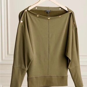 Stella & Dot Olive Top (Weekend Slouchy) Size 1X, EUC